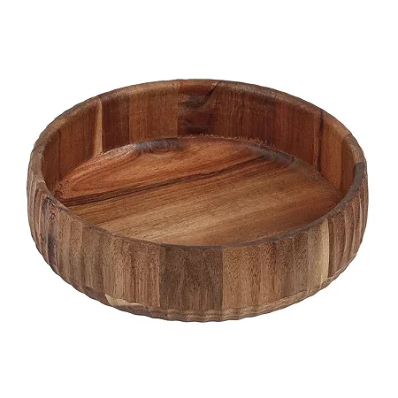 Bowl Canelado Grande De Acacia Natural Oikos