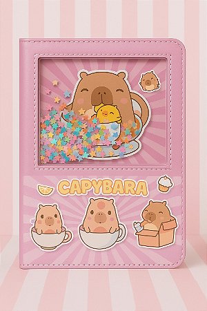 Caderno Pautado Capivara com Brilhos – 14 x 22 x 1,5 cm