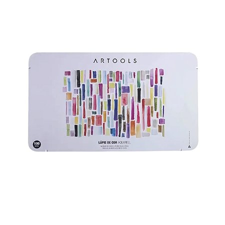 Lápis De Cor Aquarelável Artools 100 Cores Lata - Tris