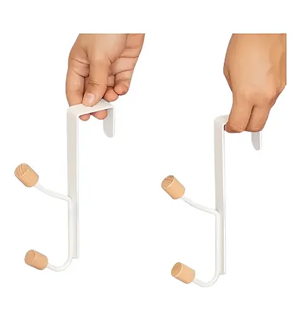 Cabideiros Ferreiro Branco C/ Gancho Para Porta 2 Unidades