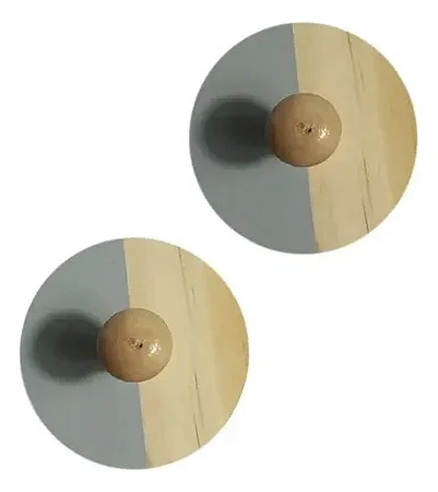 Kit 2 Ganchos De Madeira Cabide De Parede Com Adesivo Oikos