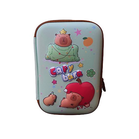 Estojo Escolar Infantil 3 Divisórias Grande 3d - Capivara