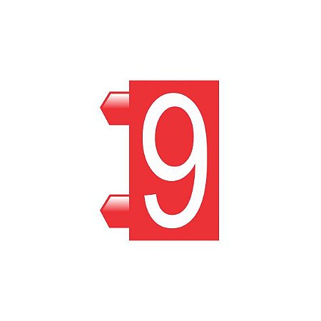 Precificador Pacote Avulso Número “9” (nove) Vermelho - 30 peças - Preço para Vitrine