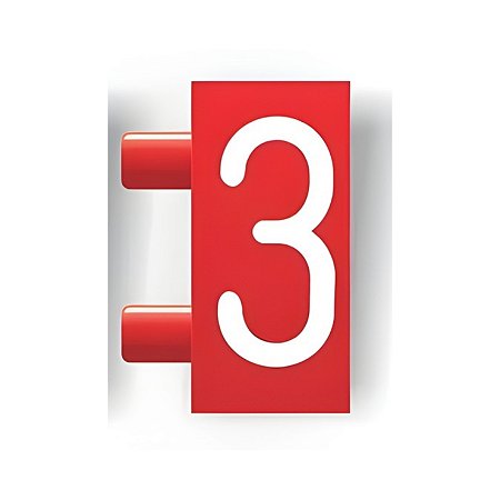 Precificador Pacote Avulso Número “3” vermelho com branco- 30 peças - Preço para Vitrine