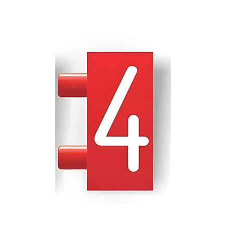 Precificador Pacote Avulso Número “4” vermelho com branco- 30 peças - Preço para Vitrine