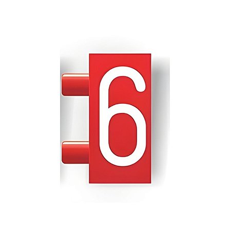 Precificador Pacote Avulso Número “6” vermelha e branco- 30 peças - Preço para Vitrine