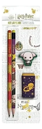 Lápis Hb Harry Potter- Kit 2 Lapis/apontador/borracha