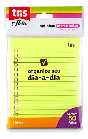Bloco de Notas Autoadesiva Holic 1 Bloco X 50 Fls - Tris