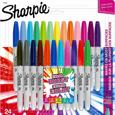 Caneta Permanente Fina 24 Cores Sharpie Color Burst