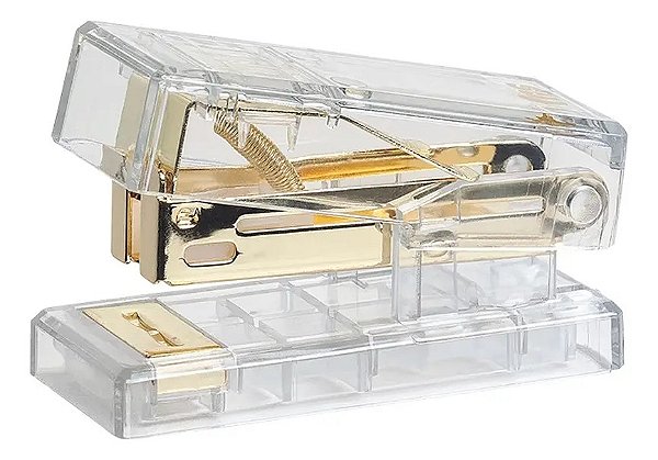 Grampeador Mini Transparente Holic Mineral Cristal- 1 Unidade