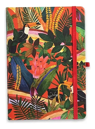 Caderneta Com Caneta 80 Folhas Lisas Estampa Tropical
