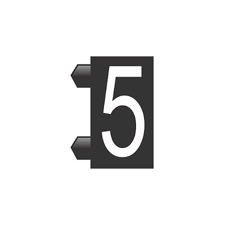 Precificador Pacote Avulso Número “5” (cinco) Preto - 30 peças - Preço para Vitrine