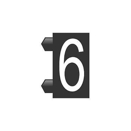 Precificador Pacote Avulso Número “6” (seis) Preto - 30 peças - Preço para Vitrine