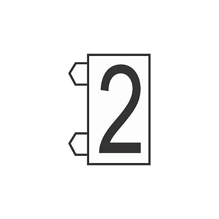 Precificador Pacote Avulso Número “2” (dois) Branco - 30 peças - Preço para Vitrine