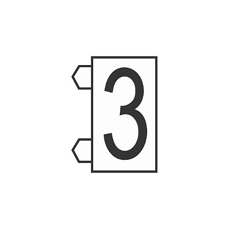 Precificador Pacote Avulso Número “3” (três) Branco - 30 peças - Preço para Vitrine