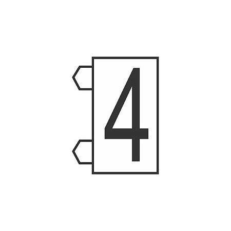 Precificador Pacote Avulso Número “4” (quatro) Branco - 30 peças - Preço para Vitrine