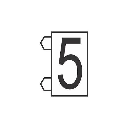 Precificador Pacote Avulso Número “5” (cinco) Branco - 30 peças - Preço para Vitrine