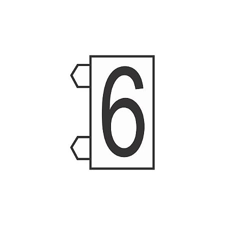 Precificador Pacote Avulso Número “6” (seis) Branco - 30 peças - Preço para Vitrine
