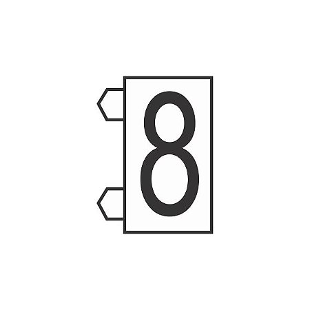 Precificador Pacote Avulso Número “8” (oito) Branco - 30 peças - Preço para Vitrine