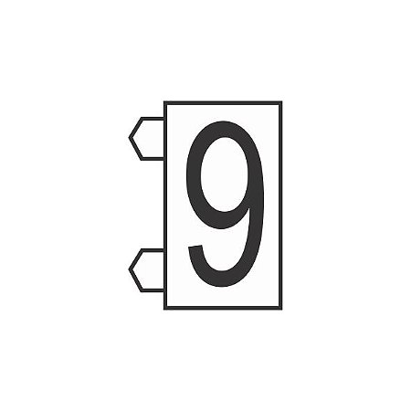 Precificador Pacote Avulso Número “9” (nove) Branco - 30 peças - Preço para Vitrine