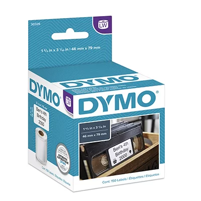 Etiqueta Dymo Label Writer 30326 - Papel Adesivo Térmico Branco – 150 etiquetas (4,6cm x 7,9cm)