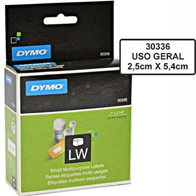 Etiqueta Dymo Label Writer 30336 - Papel Adesivo Térmico Branco – 500 etiquetas (2,5cm x 5,4cm)