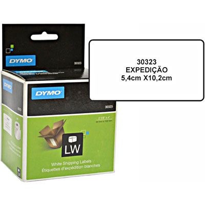 Etiqueta Dymo Label Writer 30323 - Papel Adesivo Térmico Branco – 220 etiquetas (5,4cm x 10,2cm)