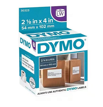 Etiqueta Dymo Label Writer 30323 -Adesivo Térmico Branco – 220 etiquetas (5,4cm x 10,2cm)