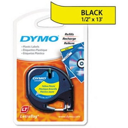Fita Dymo 91332 (Amarelo - Preto) Etiqueta em Poliéster para Rotulador Eletrônico (4m x 12mm)