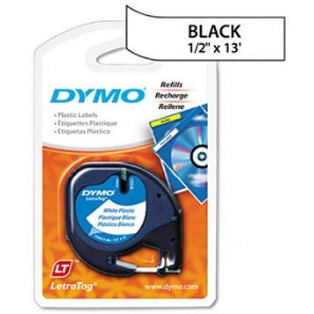 Fita Dymo 91331 (Branco - Preto) Etiqueta em Poliéster para Rotulador Eletrônico (4m x 12mm)