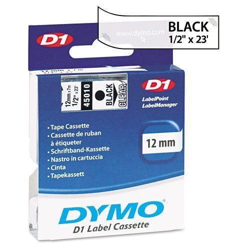 Fita Dymo D1 45010 (Transparente - Preto) Etiqueta Rotuladora em Poliéster 7m x 12mm