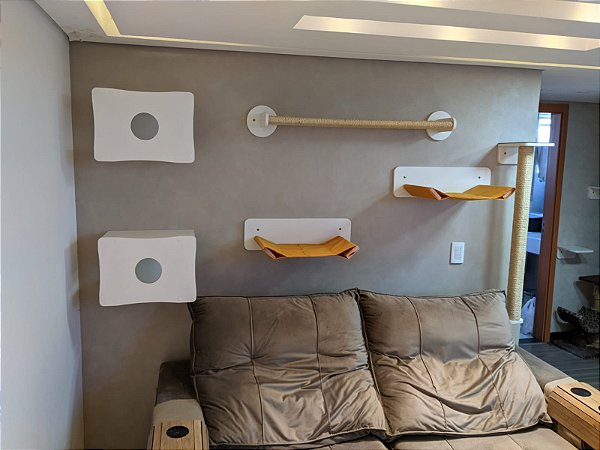 Conjunto Elegance - MDF Branco ou Preto, 6 móveis