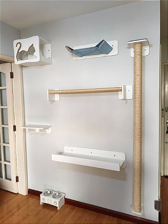 Conjunto Elegance - MDF Branco ou Preto, 6 móveis