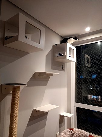 Conjunto Elegance - MDF Branco ou Preto - 6 moveis