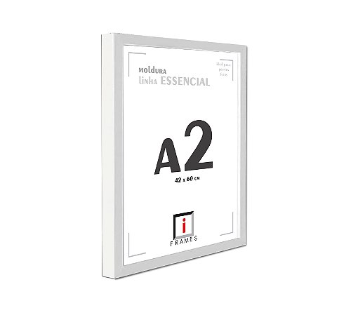 Moldura A2 Caixa Alta 42x60 cm C/ PETG - BRANCA