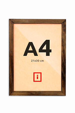 Moldura A4 21x30 C/ Acetato Diploma Poster Linha Colors - ENVERNIZADA