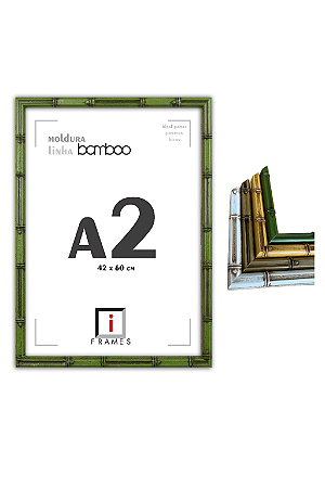 Moldura Caixa Alta Premium Bamboo A2 42x60 cm - C/ PETG