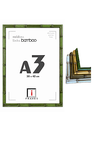 Moldura Caixa Alta Premium Bamboo A3 30x42 cm C/ Vidro