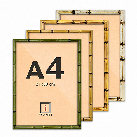 Moldura Caixa Alta Premium Bamboo A4 21x30 cm C/ Vidro