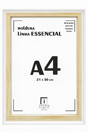 Moldura A4 21x30cm Filete Para Placa MDF - BRANCA