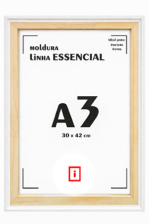 Moldura A3 30x42cm Filete Para Placa MDF - BRANCA