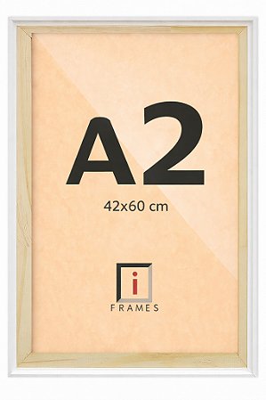 Moldura A2 42x60 cm Filete Para Placa MDF - BRANCA