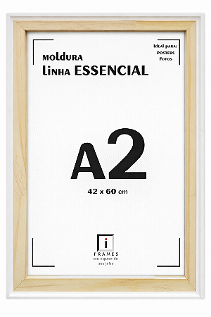 Moldura A2 42x60cm Filete Para Placa MDF - Branca