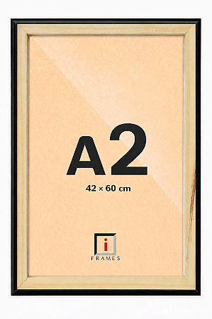 Moldura A2 42x60 cm Filete Para Placa MDF - PRETA