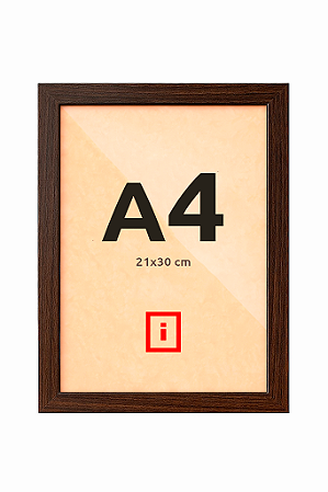 Moldura A4 21x30 cm C/ Acetato Diploma Poster Linha Colors - TABACO