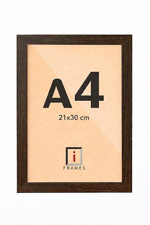 Moldura Quadro A4 21x30 cm Diploma Poster C/ Vidro - TABACO