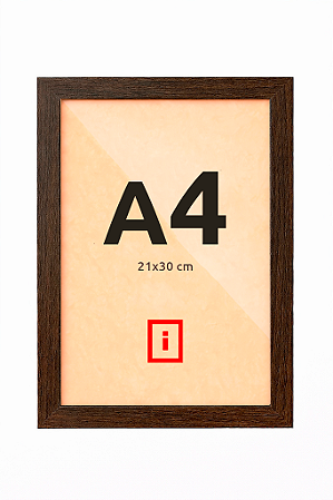 Moldura A4 21x30 cm - C/ Vidro - Diploma Poster - TABACO