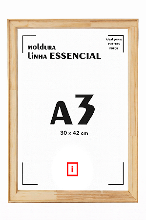 Moldura A3 30x42cm Filete Para Placa MDF - AVELÃ