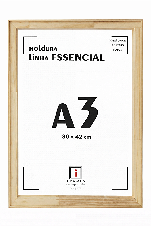 Moldura A3 30x42cm Filete Para Placa MDF - AVELÃ