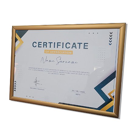 Moldura Alumínio Vidro Simples Alvará Certificado A4 21x30 - BRONZE FOSCO